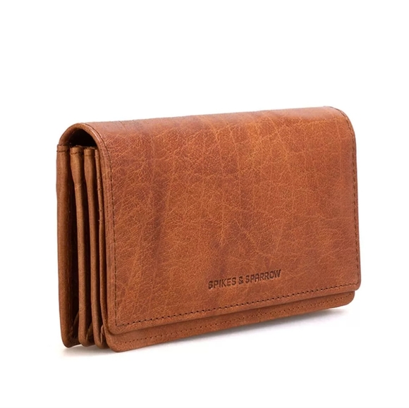 Spikes & Sparrow Leather RFID Wallet*Kentucky* Brandy Cognac - Picture 1 of 15